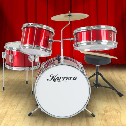 Karrera Children's 4pc Drum Kit - Red.