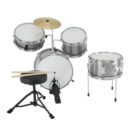 Karrera Childrens 4pc Drum Kit - Silver.