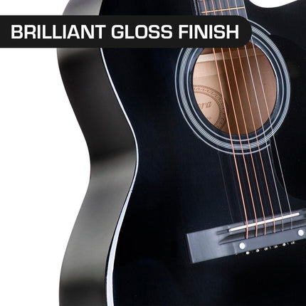 Karrera Acoustic Cutaway 40in Guitar - Black.