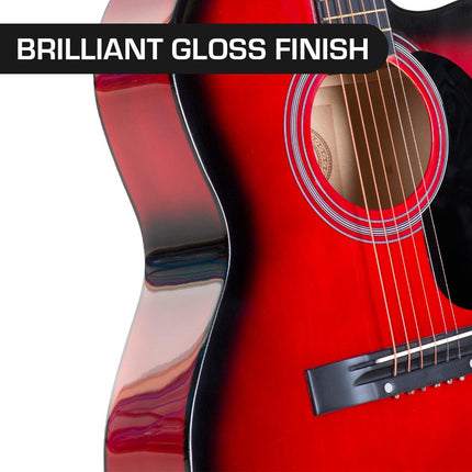 Karrera Acoustic Cutaway 40in Guitar - Red.
