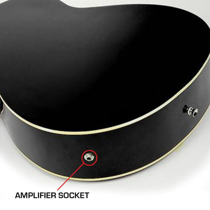 Karrera 43in Acoustic Bass Guitar - Black.