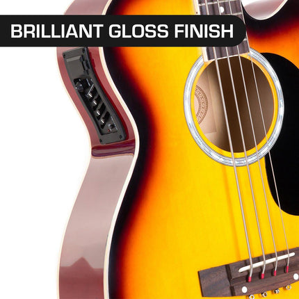 Karrera 43in Acoustic Bass Guitar Sunburst.
