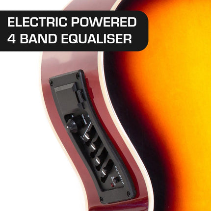 Karrera 43in Acoustic Bass Guitar Sunburst.
