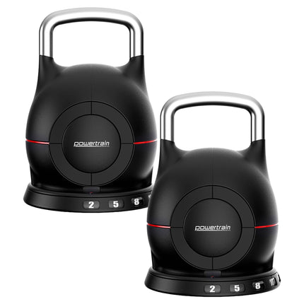 Powertrain 40kg Adjustable Kettlebell One Hand Adjustment Weight Set.