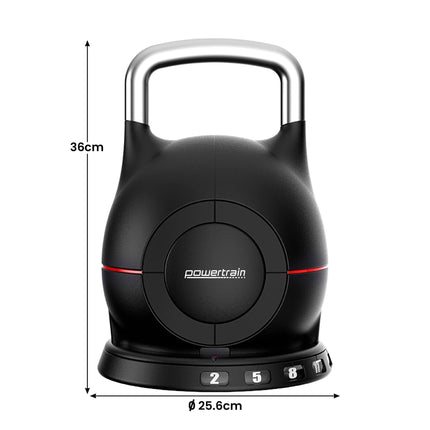Powertrain 40kg Adjustable Kettlebell One Hand Adjustment Weight Set.