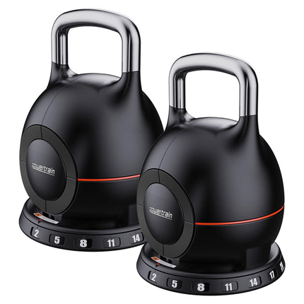 Powertrain 40kg Adjustable Kettlebell One Hand Adjustment Weight Set.