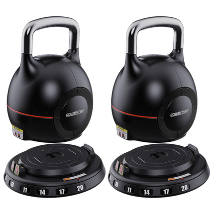 Powertrain 40kg Adjustable Kettlebell One Hand Adjustment Weight Set.