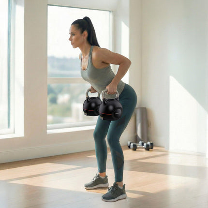 Powertrain 40kg Adjustable Kettlebell One Hand Adjustment Weight Set.