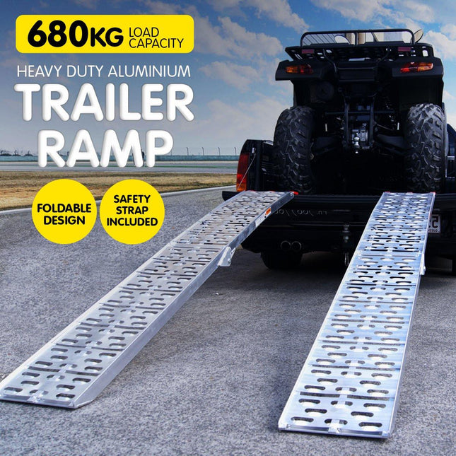 Kartrite 2x Aluminium Folding Loading Ramps ATV Motorbike.