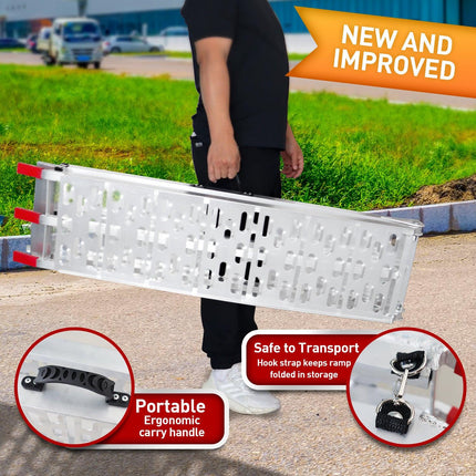 Rigg Aluminium ATV Loading Ramp Foldable - Silver.