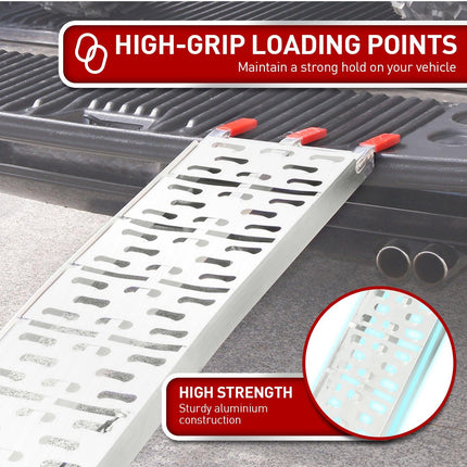 Rigg Aluminium ATV Loading Ramp Foldable - Silver.
