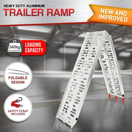 Rigg Aluminium ATV Loading Ramp Foldable - Silver.
