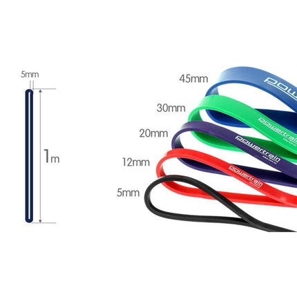 Powertrain 5x Home Workout Resistance Bands Gym Exercise.