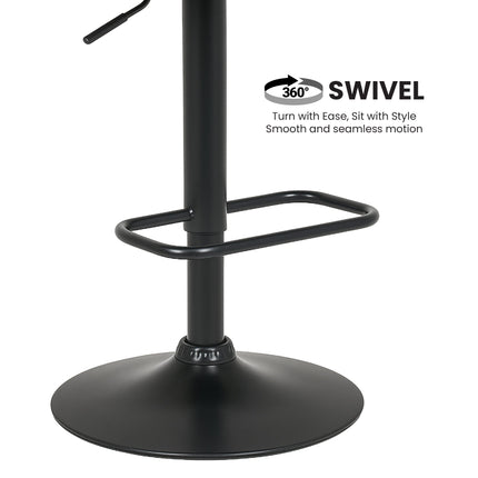 Sarantino Bentwood Walnut Barstool Leather Seat And Metal Base.