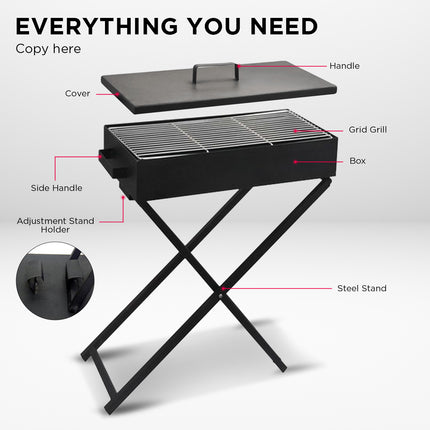 Wallaroo Charcoal BBQ Grill - Adjustable Height.