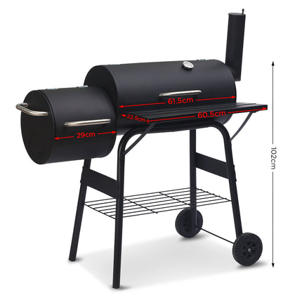 Wallaroo 2-in-1 Outdoor Barbecue Grill & Offset Smoker.