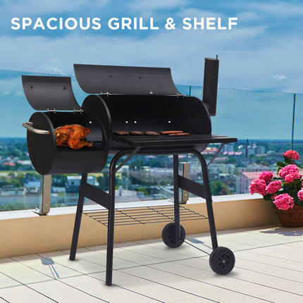 Wallaroo 2-in-1 Outdoor Barbecue Grill & Offset Smoker.