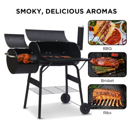Wallaroo 2-in-1 Outdoor Barbecue Grill & Offset Smoker.