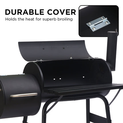 Wallaroo 2-in-1 Outdoor Barbecue Grill & Offset Smoker.