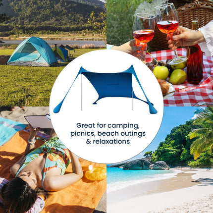 Wallaroo Beach Tent Canopy Sunshade 2m X 2m - Blue.
