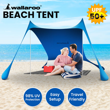 Wallaroo Beach Tent Canopy Sunshade 2m X 2m - Blue.