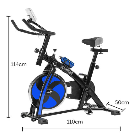 Powertrain Home Gym Flywheel Exercise Spin Bike - Blue.