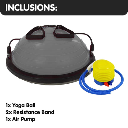Powertrain Fitness Yoga Ball Home Gym Workout Balance Trainer Grey.