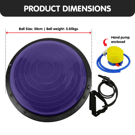 Powertrain Fitness Yoga Ball Home Gym Workout Balance Trainer Purple.
