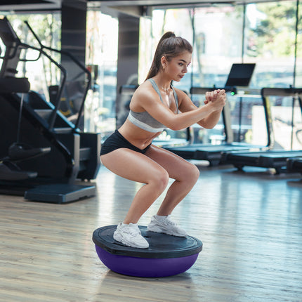 Powertrain Fitness Yoga Ball Home Gym Workout Balance Trainer Purple.