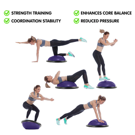 Powertrain Fitness Yoga Ball Home Gym Workout Balance Trainer Purple.