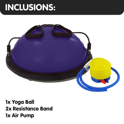 Powertrain Fitness Yoga Ball Home Gym Workout Balance Trainer Purple.