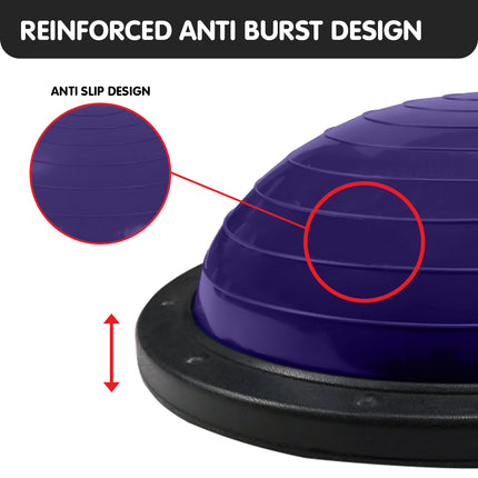 Powertrain Fitness Yoga Ball Home Gym Workout Balance Trainer Purple.