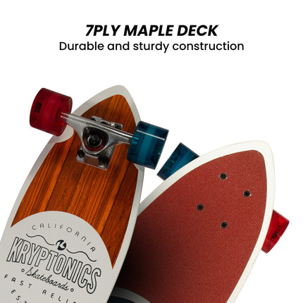 Bravo Sports Kryptonics 23-inch Mini Fat Cruiser Board In Liberty Blue.