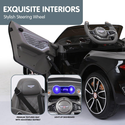 Kahuna Bentley Exp 12 Licensed Speed 6E Electric Kids Ride On Car Black.