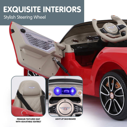 Kahuna Bentley Exp 12 Speed 6E Licensed Kids Ride On Electric Car Remote Control - Red.