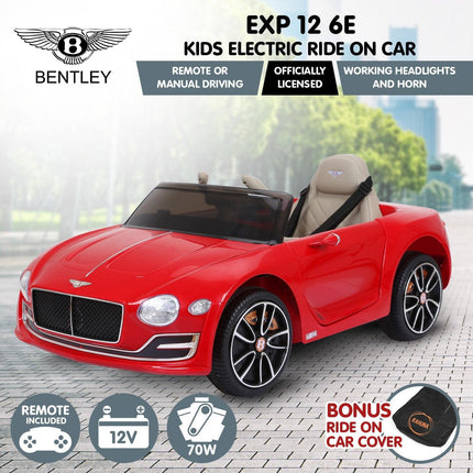 Kahuna Bentley Exp 12 Speed 6E Licensed Kids Ride On Electric Car Remote Control - Red.
