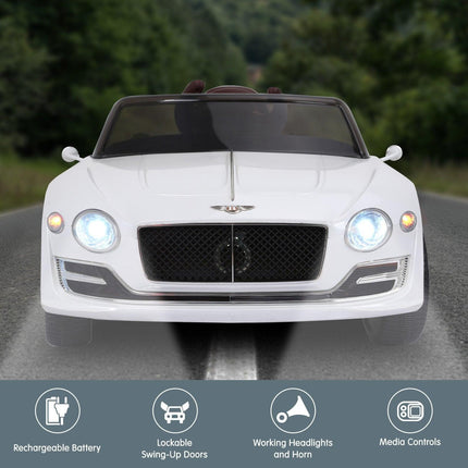 Kahuna Bentley Exp 12 Speed 6E Licensed Kids Ride On Electric Car Remote Control - White.