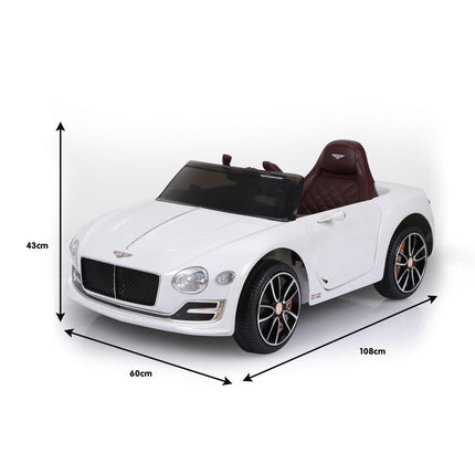 Kahuna Bentley Exp 12 Speed 6E Licensed Kids Ride On Electric Car Remote Control - White.