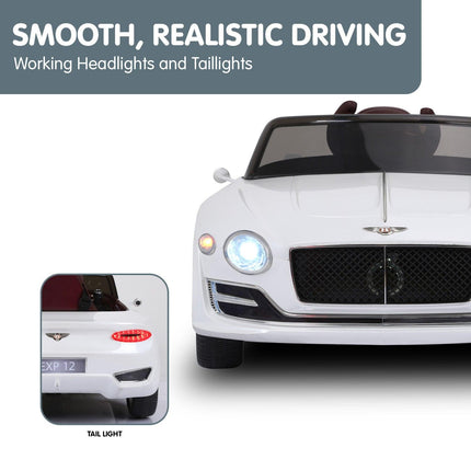 Kahuna Bentley Exp 12 Speed 6E Licensed Kids Ride On Electric Car Remote Control - White.