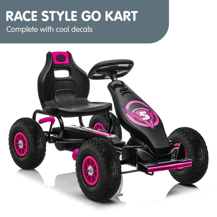 Kahuna G18 Kids Ride On Pedal Go Kart - Rose Pink.