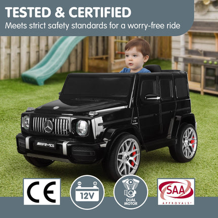 Kahuna Mercedes Benz AMG Licensed G63 Kids Electric Ride On Car Remote Control Dual 25W Motors Music Player LED Lights.