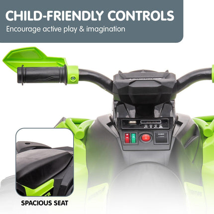 Kahuna GTS99 Kids Electric Ride On Quad Bike Toy ATV 50W - Green.
