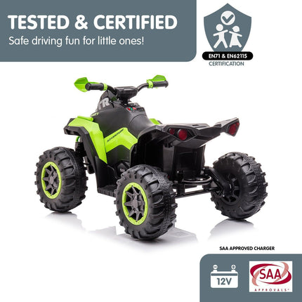 Kahuna GTS99 Kids Electric Ride On Quad Bike Toy ATV 50W - Green.