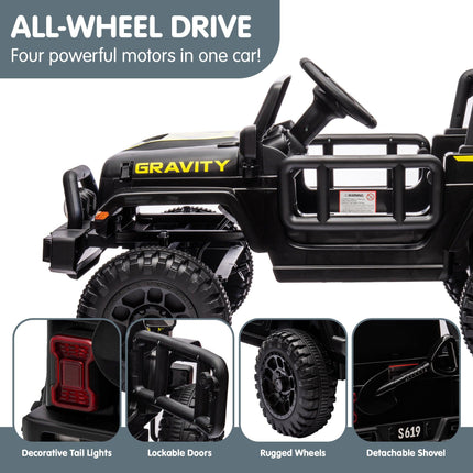 Kahuna S619 Gravity Kids Electric Ride On Car - Black.