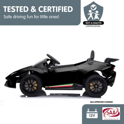 Kahuna Lamborghini Performante Kids Electric Ride On Car Remote Control - Black.