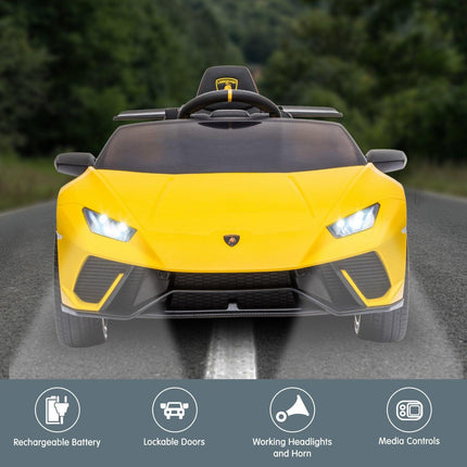 Kahuna Lamborghini Performante Kids Electric Ride On Car Remote Control - Yellow.