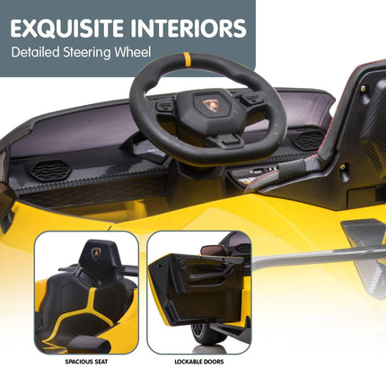 Kahuna Lamborghini Performante Kids Electric Ride On Car Remote Control - Yellow.