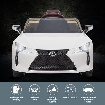 Kahuna Licensed Lexus Lc 500 Kids Electric Ride On Car - White.