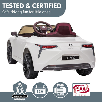 Kahuna Licensed Lexus Lc 500 Kids Electric Ride On Car - White.