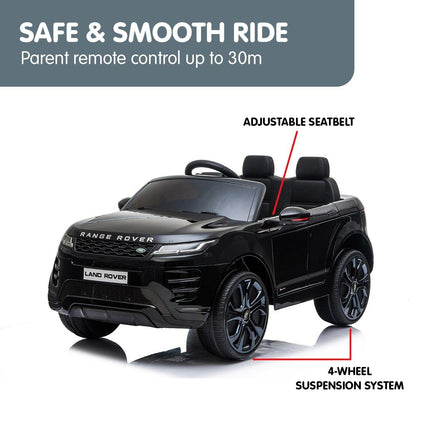 Kahuna Land Rover Licensed Kids Electric Ride On Car Remote Control - Black.
